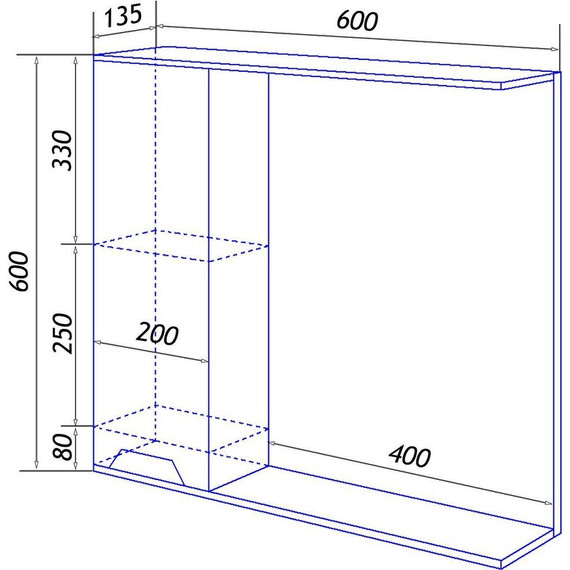 Зеркало-шкаф Loranto Florena 60 см CS00086983 L, светлый бетон фото 8