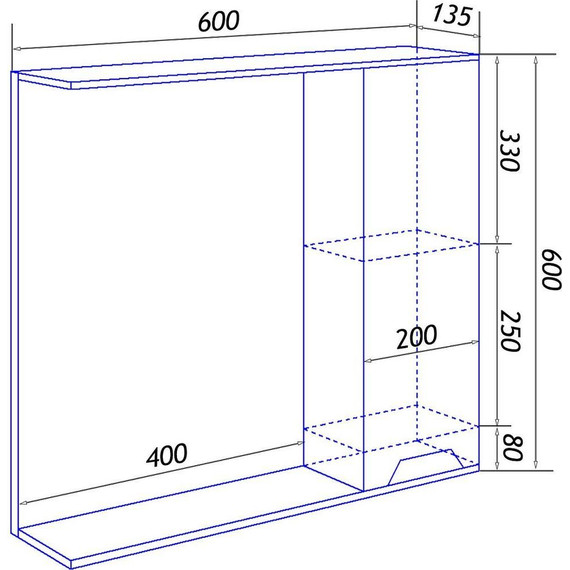 Зеркало-шкаф Loranto Florena 60 см CS00086984 R, светлый бетон фото 8