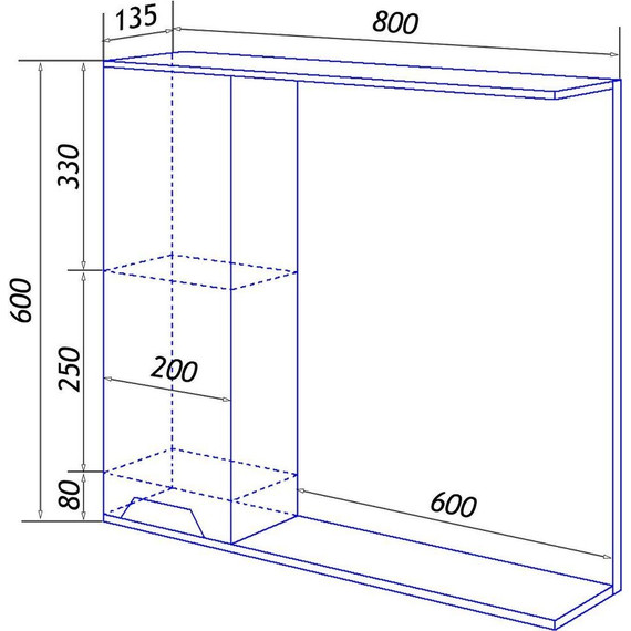 Зеркало-шкаф Loranto Florena 80 см CS00086988 L, светлый бетон фото 8