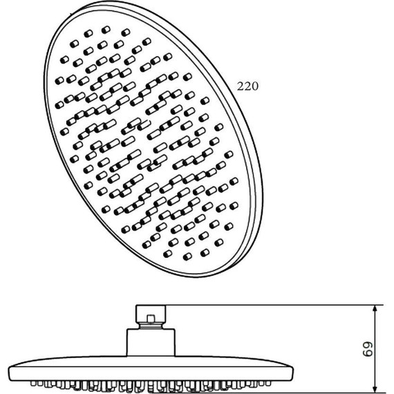 Верхний душ Am.Pm Gem 220х220 мм F0590022, чёрный фото 5