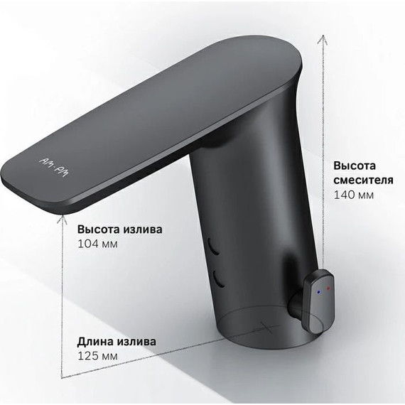 Смеситель для раковины AM.PM Inspire 2.0 F50A02322, чёрный, Цвет производителя: чёрный фото 8