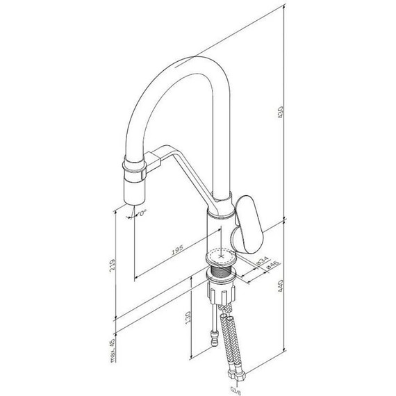 Смеситель для кухни AM.PM Like F8007827, чёрный/синий, Цвет производителя: синий - 6 Смеситель для кухни AM.PM Like F8007827, чёрный/синий, Цвет производителя: синий фото 6