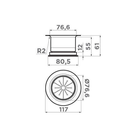 Горловина для измельчителя Omoikiri NA-04 GB 4956820, графит фото 2