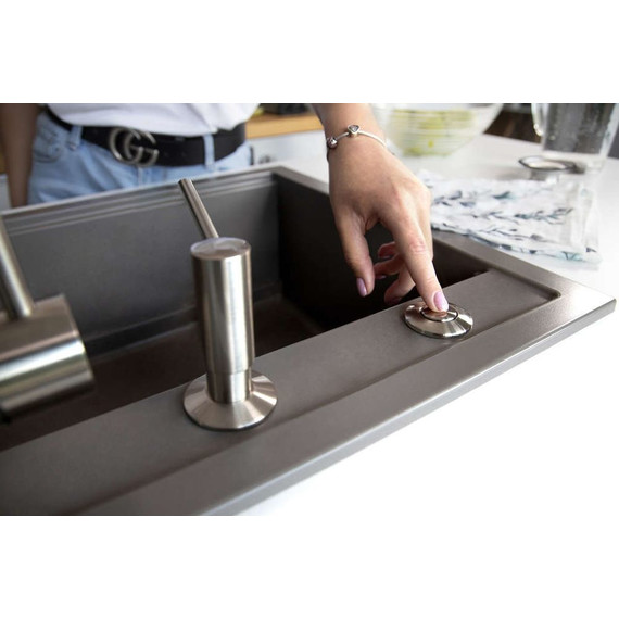 Пневматическая кнопка для измельчителя Omoikiri SW-01 BN 4996039, нержавеющая сталь фото 2