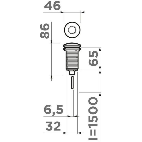 Пневматическая кнопка для измельчителя Omoikiri SW-01 G 4996043, золото фото 2
