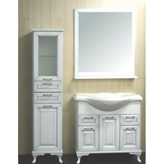 Тумба напольная с раковиной Стиль Пандора 80 см, белый/серебро - 4 Тумба напольная с раковиной Стиль Пандора 80 см, белый/серебро фото 4