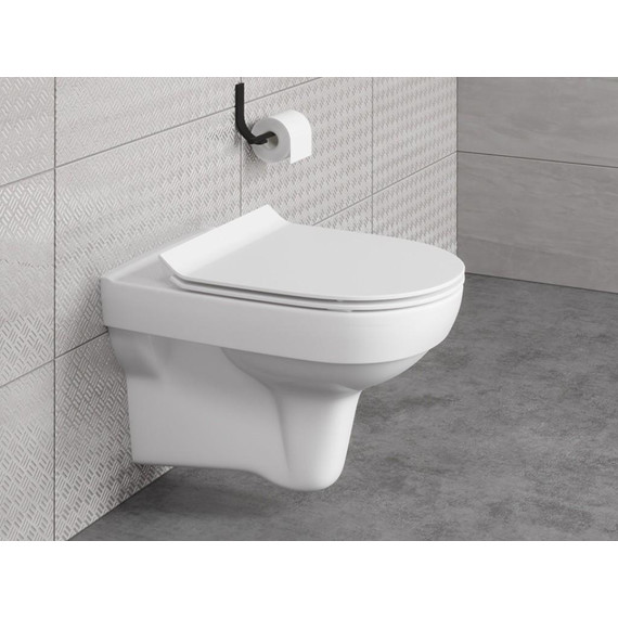 Унитаз подвесной Cersanit CITY NEW CLEAN ON с крышкой дюропласт фото 6