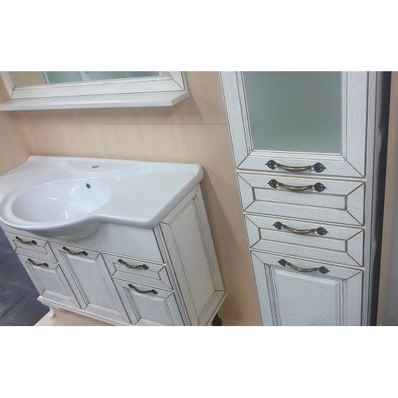 Пенал напольный Стиль Пандора 40 см L, белое золото - 4 Пенал напольный Стиль Пандора 40 см L, белое золото фото 4