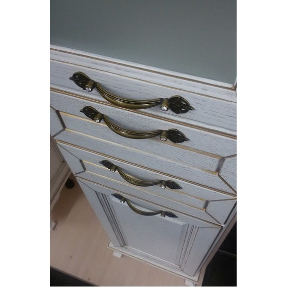 Пенал напольный Стиль Пандора 40 см L, белое золото - 5 Пенал напольный Стиль Пандора 40 см L, белое золото фото 5