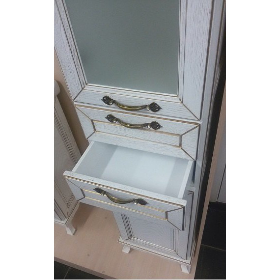 Пенал напольный Стиль Пандора 40 см L, белое золото - 6 Пенал напольный Стиль Пандора 40 см L, белое золото фото 6