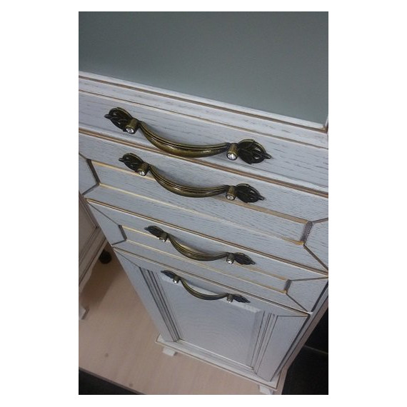 Пенал напольный Стиль Пандора 40 см R, белое золото фото 5