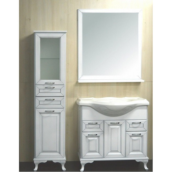 Пенал напольный Стиль Пандора 40 см L, белое серебро - 4 Пенал напольный Стиль Пандора 40 см L, белое серебро фото 4