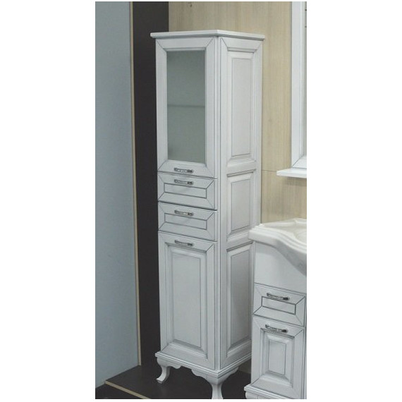 Пенал напольный Стиль Пандора 40 см L, белое серебро - 5 Пенал напольный Стиль Пандора 40 см L, белое серебро фото 5