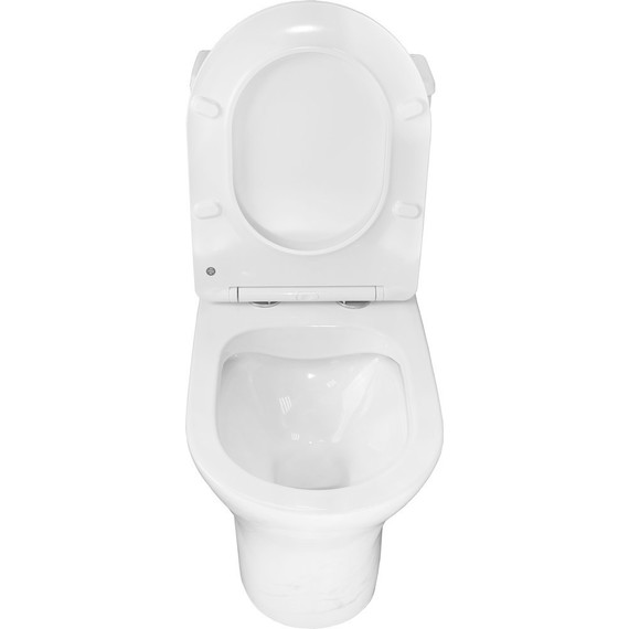 Унитаз-моноблок безободковый Azario Terni AZ-8618M с тонкой крышкой микролифт, белый мрамор - 4 Унитаз-моноблок безободковый Azario Terni AZ-8618M с тонкой крышкой микролифт, белый мрамор фото 4