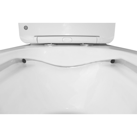 Унитаз-моноблок безободковый Azario Terni AZ-8618M с тонкой крышкой микролифт, белый мрамор - 5 Унитаз-моноблок безободковый Azario Terni AZ-8618M с тонкой крышкой микролифт, белый мрамор фото 5