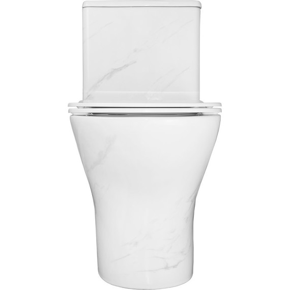 Унитаз-моноблок безободковый Azario Terni AZ-8618M с тонкой крышкой микролифт, белый мрамор - 7 Унитаз-моноблок безободковый Azario Terni AZ-8618M с тонкой крышкой микролифт, белый мрамор фото 7