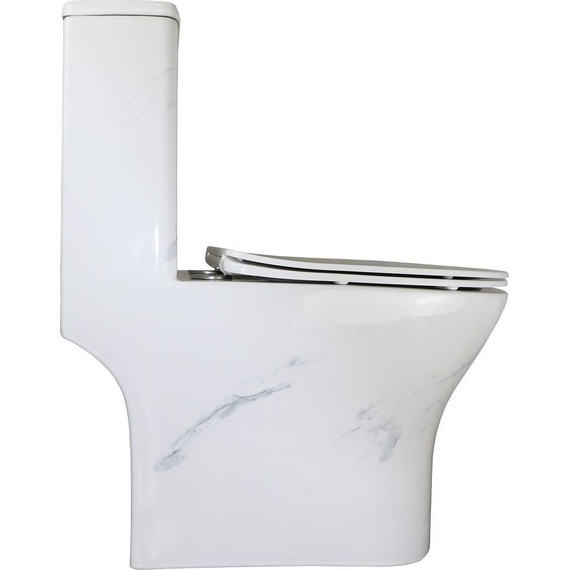 Унитаз-моноблок безободковый Azario Terni AZ-8618M с тонкой крышкой микролифт, белый мрамор - 8 Унитаз-моноблок безободковый Azario Terni AZ-8618M с тонкой крышкой микролифт, белый мрамор фото 8