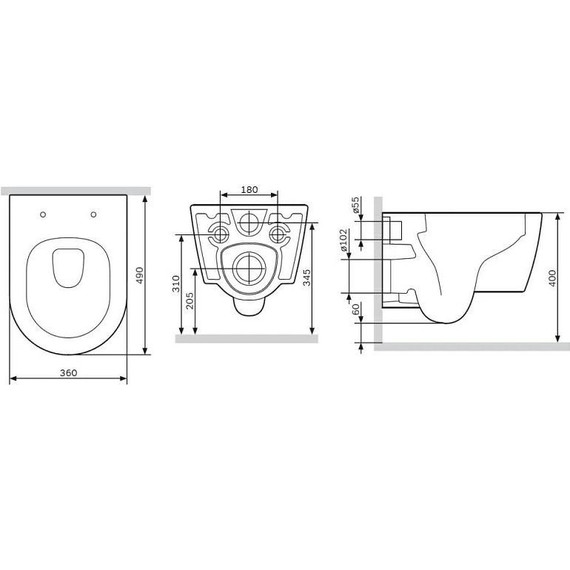 Унитаз подвесной безободковый Am.Pm Func C8F1700MBSC с крышкой микролифт, чёрный фото 10