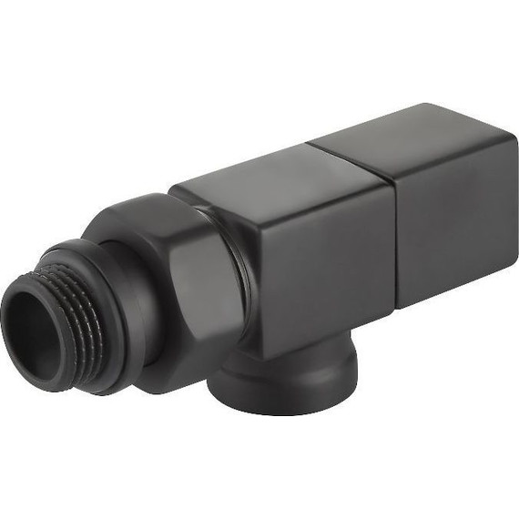 Вентиль для радиатора осевой Royal Thermo Cube 1/2" RTE 56.0004, чёрный фото 3