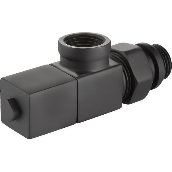 Вентиль для радиатора осевой Royal Thermo Cube 1/2" RTE 56.0004, чёрный фото 7