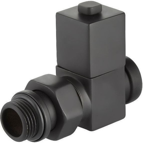 Вентиль для радиатора прямой Royal Thermo Cube 1/2" RTE 56.0006, чёрный фото 3