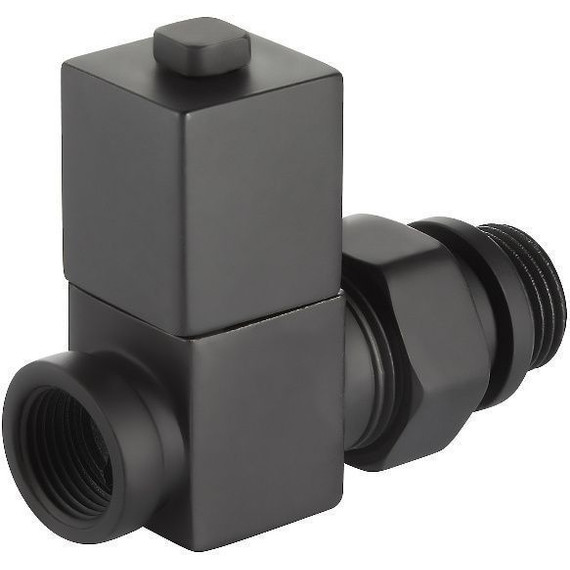 Вентиль для радиатора прямой Royal Thermo Cube 1/2" RTE 56.0006, чёрный фото 5
