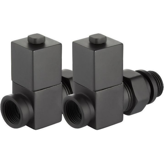 Вентиль для радиатора прямой Royal Thermo Cube 1/2" RTE 56.0006, чёрный фото 6