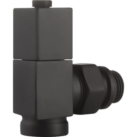 Вентиль для радиатора угловой Royal Thermo Cube 1/2" RTE 56.0009, чёрный фото 7