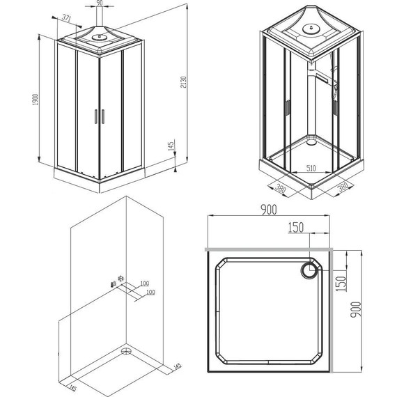 Душевое ограждение Am.Pm Gem 90х90 см W90C-403-090MT, хром/прозрачное - 6 Душевое ограждение Am.Pm Gem 90х90 см W90C-403-090MT, хром/прозрачное фото 6