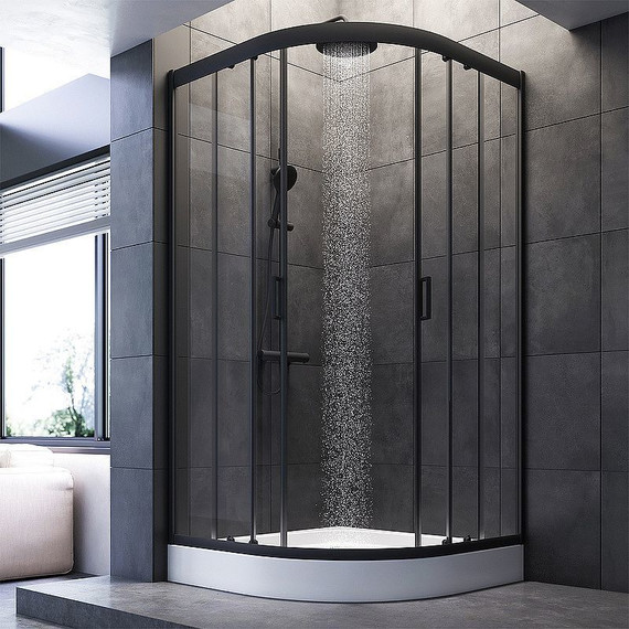 Душевое ограждение Am.Pm Gem 100x100 см W90G-401-100BT, чёрный/прозрачное - 3 Душевое ограждение Am.Pm Gem 100x100 см W90G-401-100BT, чёрный/прозрачное фото 3