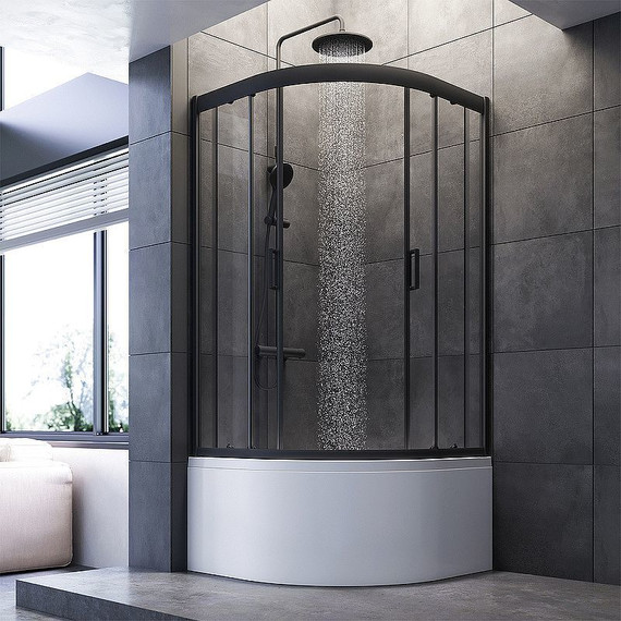 Душевое ограждение Am.Pm Gem 90х90 см W90G-401A090BT, чёрный/прозрачное фото 3