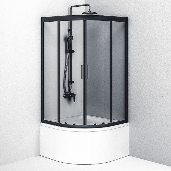 Душевое ограждение Am.Pm Gem 90х90 см W90G-401A090BT, чёрный/прозрачное фото 5