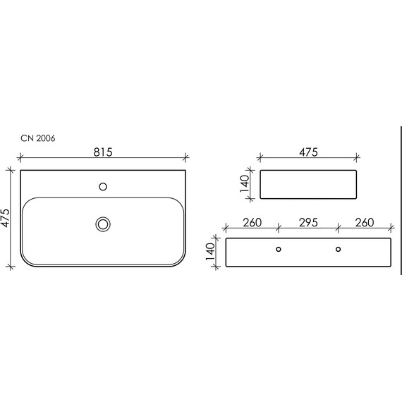 Раковина подвесная ceramicanova Aura 81 см CN2006 фото 6