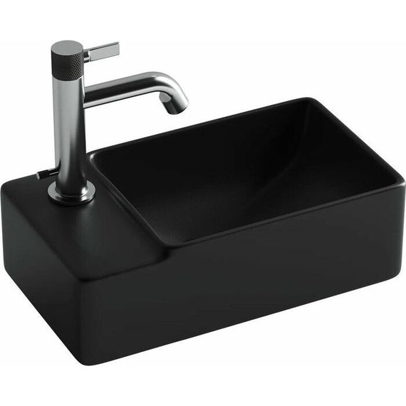 Раковина подвесная ceramicanova Element 40 см L CN5046MB, чёрный матовый фото 