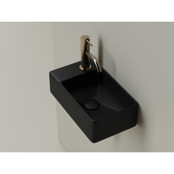 Раковина подвесная ceramicanova Element 40 см L CN5046MB, чёрный матовый фото 3