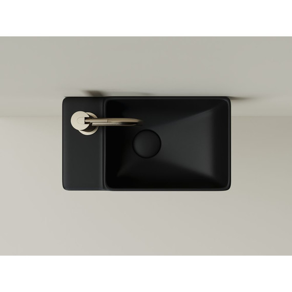 Раковина подвесная ceramicanova Element 40 см L CN5046MB, чёрный матовый фото 4