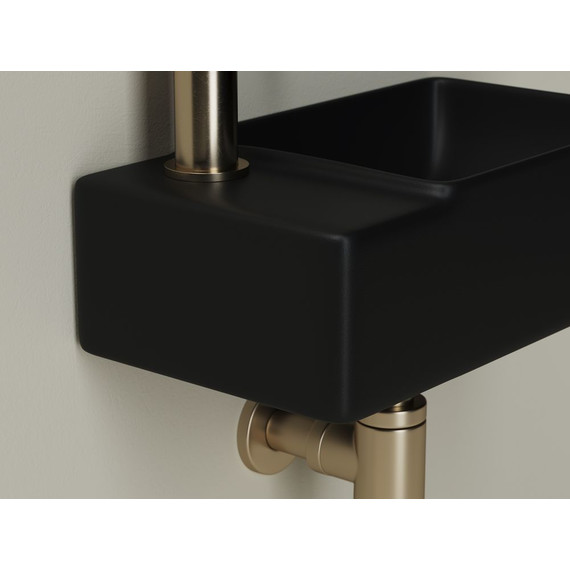 Раковина подвесная ceramicanova Element 40 см L CN5046MB, чёрный матовый фото 5