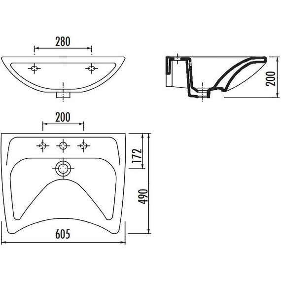 Раковина подвесная Creavit 60 см BD060-00CB00E-0000 для людей с ограниченными возможностями - 2 Раковина подвесная Creavit 60 см BD060-00CB00E-0000 для людей с ограниченными возможностями фото 2
