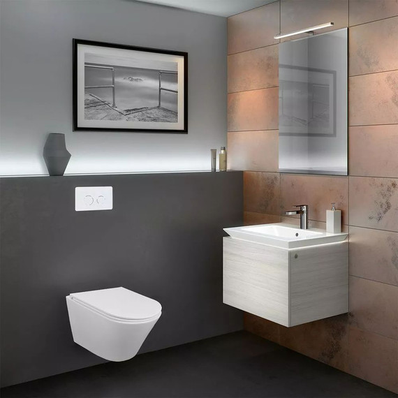 Инсталляция с подвесным унитазом комплект: Ideal Standard Prosys Frame 120 M R020467 с подвесным безободковым унитазом Azario Teramo AZ-0053-UQ3 сиденье микролифт, крепление фото 14