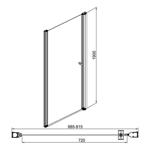 Душевая дверь Sole Enter 90 см, хром/прозрачное фото 2