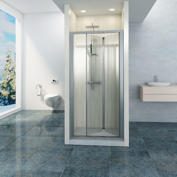 Душевая дверь Sole Vega 80 см, хром/прозрачное фото 2