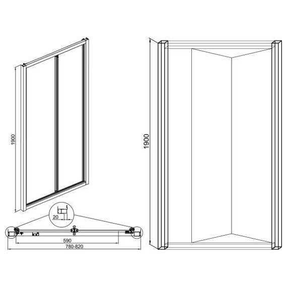 Душевая дверь Sole Vega 80 см, хром/прозрачное фото 5