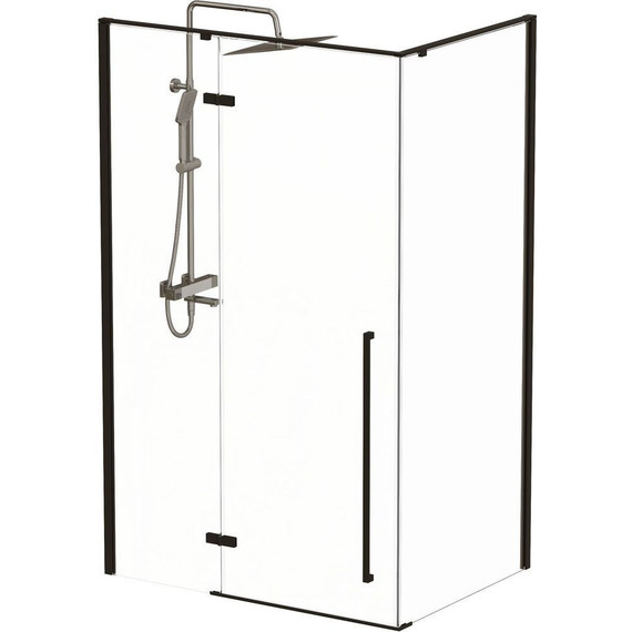 Душевое ограждение Sole Vog 120х90 см, чёрный/прозрачное фото 2