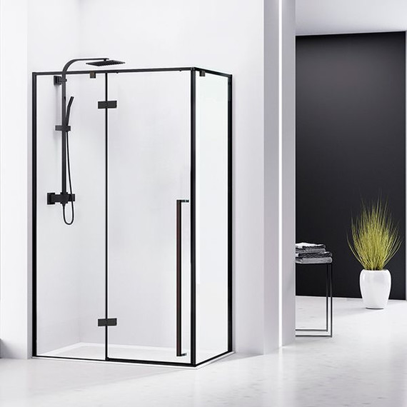 Душевое ограждение Sole Vog 120х90 см, чёрный/прозрачное фото 3
