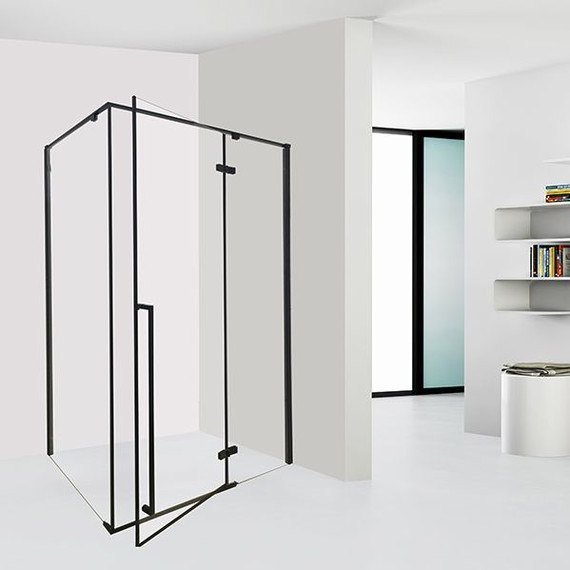 Душевое ограждение Sole Vog 120х90 см, чёрный/прозрачное фото 4