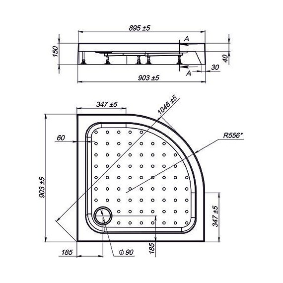 Поддон акриловый Nova Neo 90х90 см фото 2