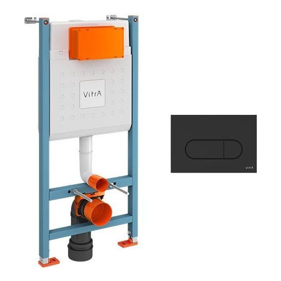 Инсталляция для унитаза Vitra V-Fix Core 800-1874 (кнопка смыва чёрная матовая) фото 