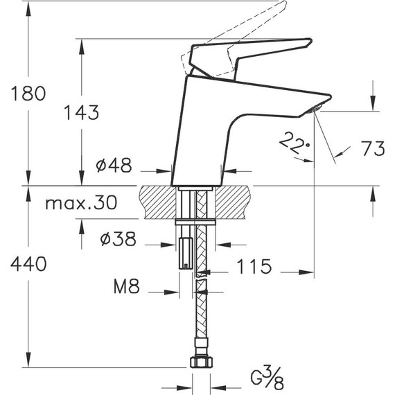 Смеситель для раковины Vitra Solid S A42440EXP фото 3