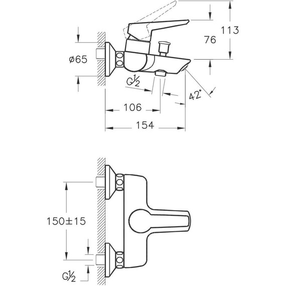 Смеситель для ванны Vitra Solid S A42444EXP фото 3