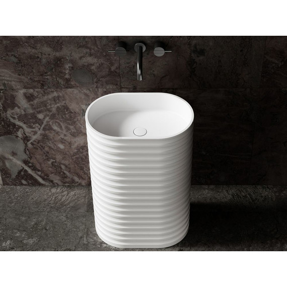 Раковина напольная Abber Stein 58 см AS2550-H, белый матовый фото 3